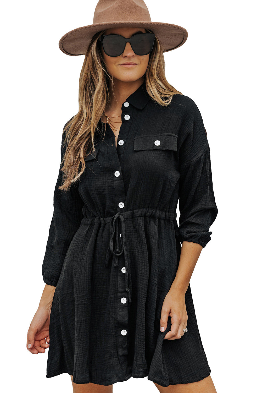 Black Tunic Shirt Dress