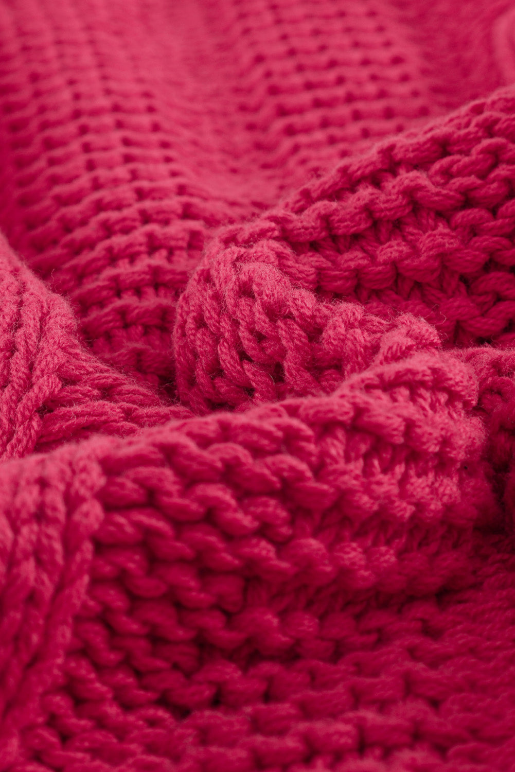 Green Bubblegum V-Neck Braided Knit Sweater