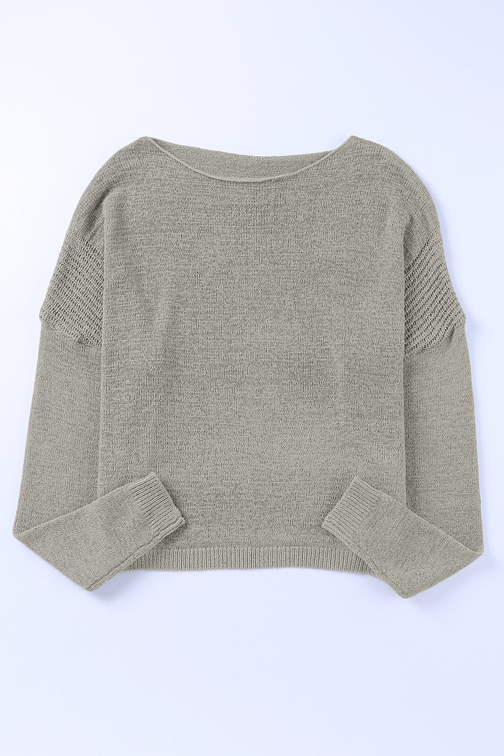 Apricot Solid Drop Shoulder Pullover Sweater