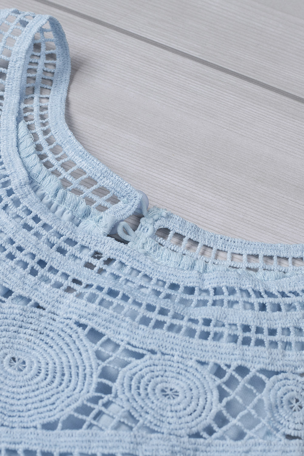 Sky Blue Crochet Lace Tank Top