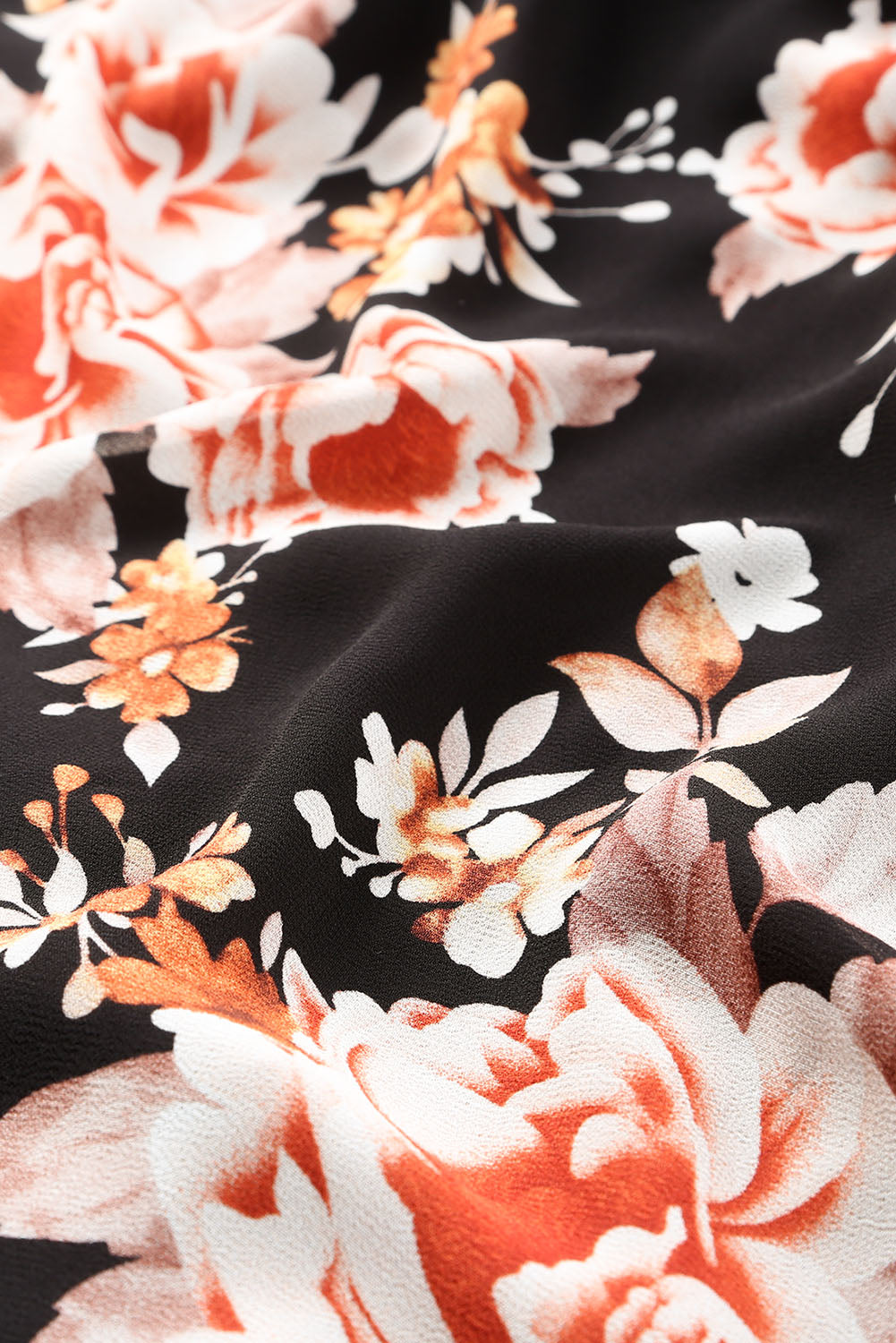 Black Floral Print Tie Back Mini Dress