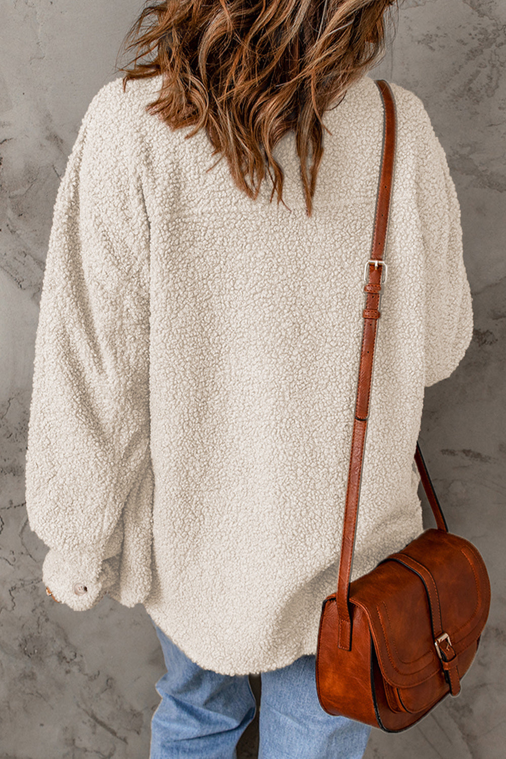 Brown Flap Pockets Button Front Jacket