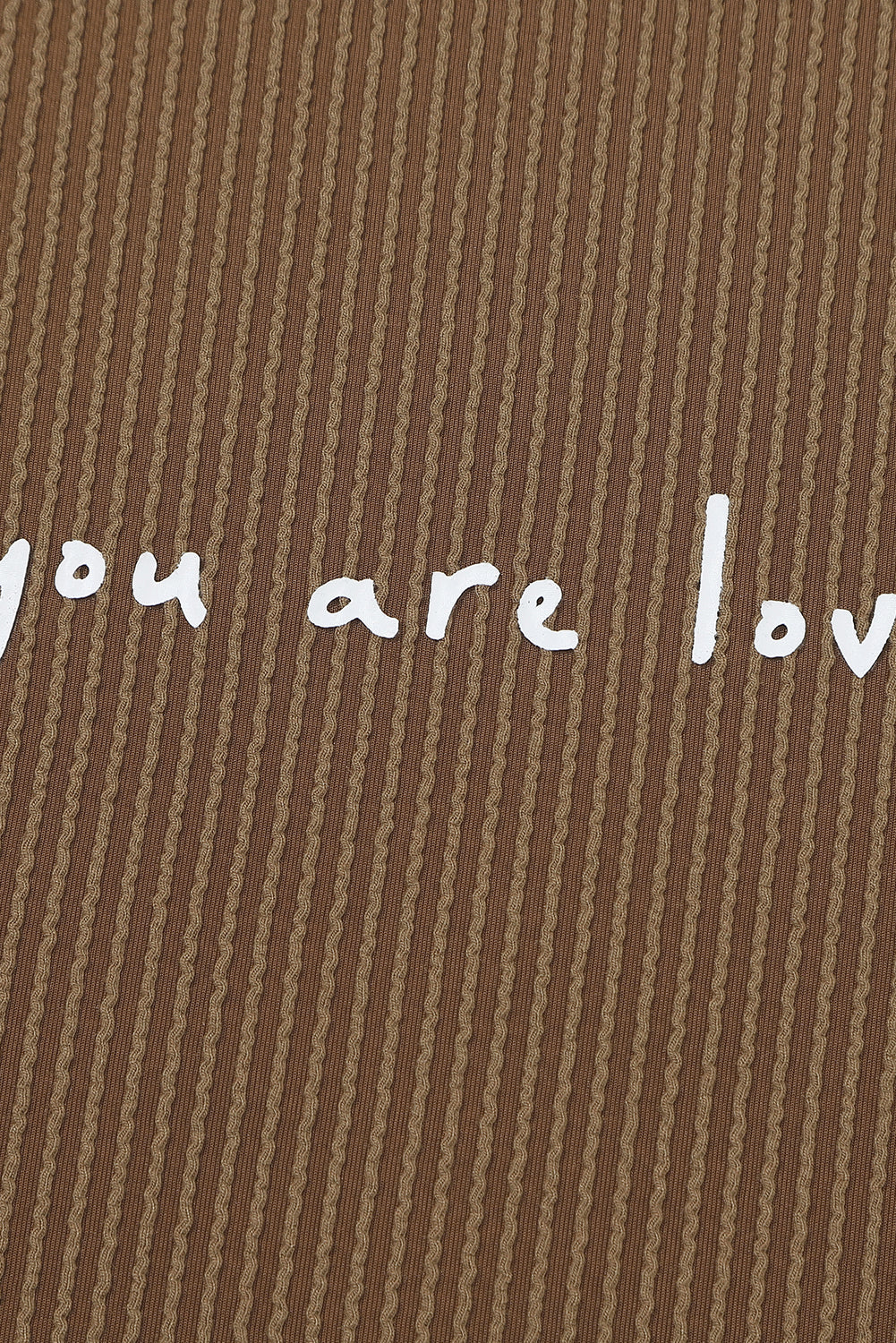 Khaki You Are Loved Print Corduroy Sweatshirt