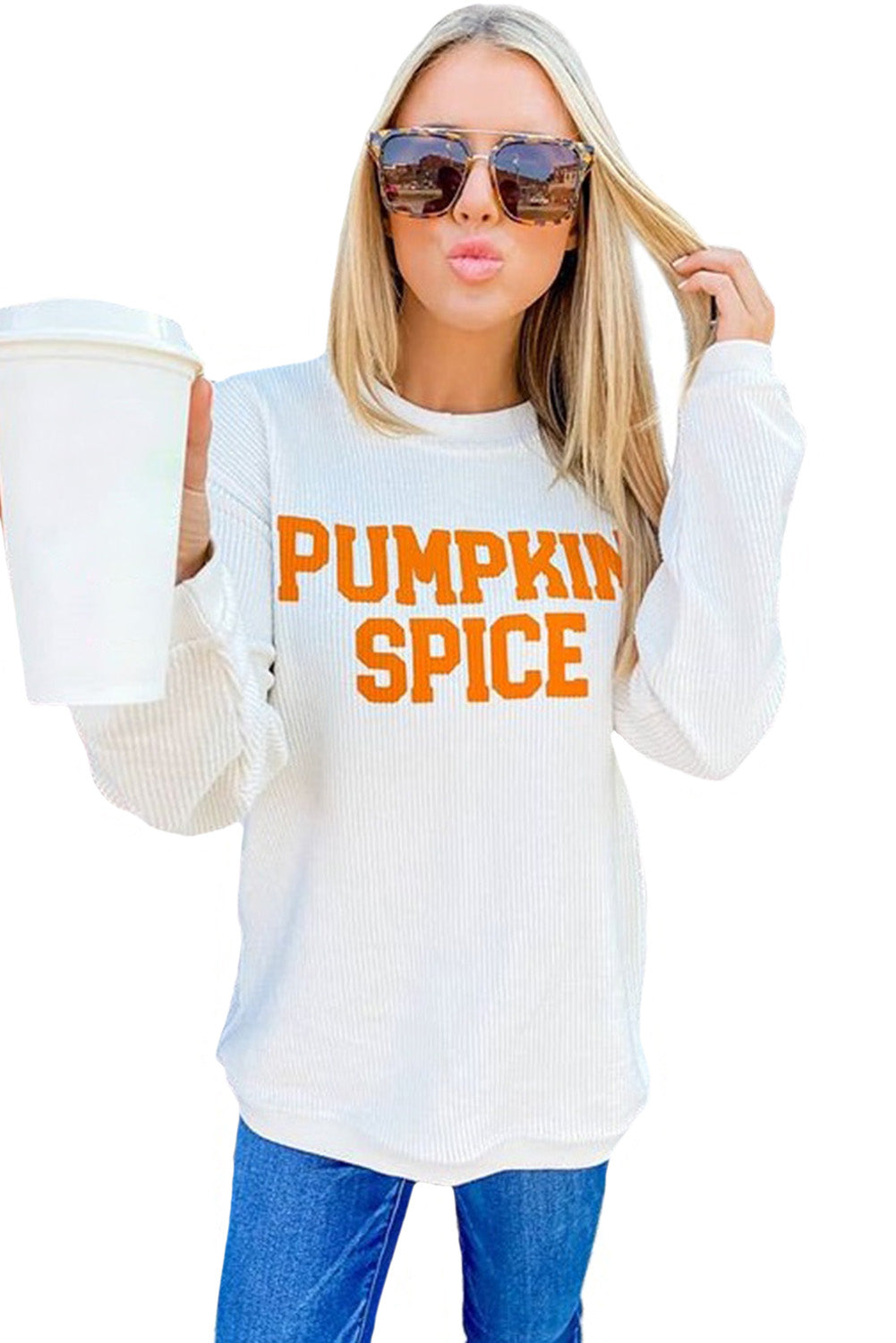 PUMPKIN SPICE Graphic Pullover Knit Top