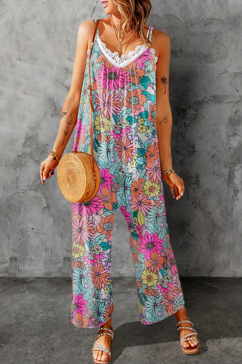 Multicolor Floral Print Sleeveless Tank Top