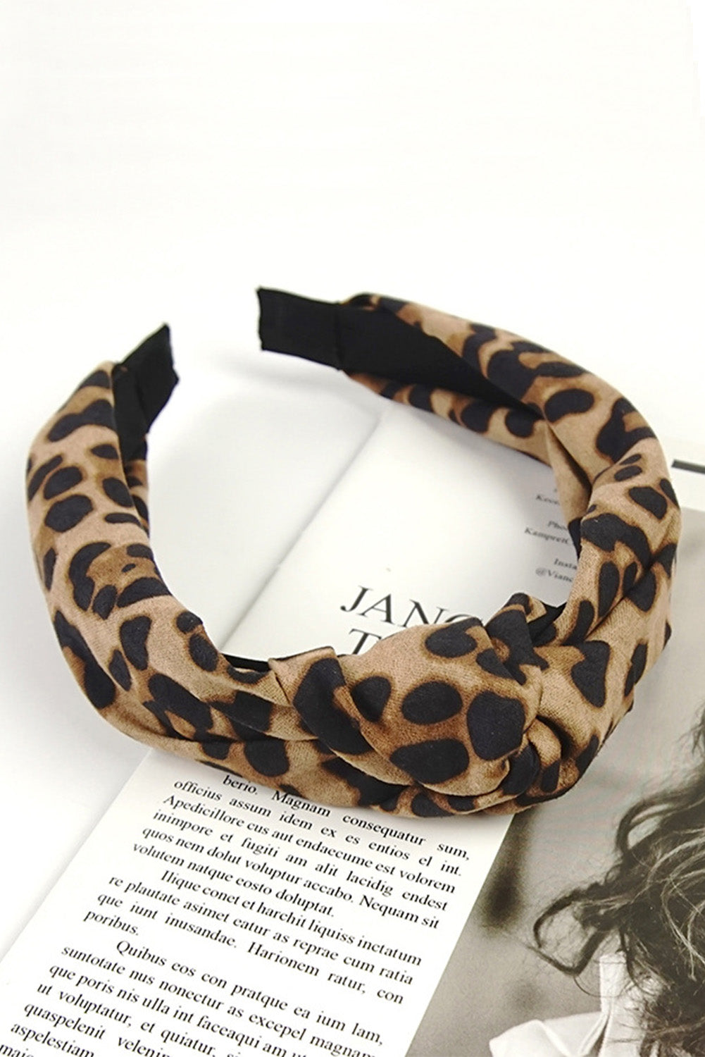 Leopard Bow Knotted Headband 14*18cm