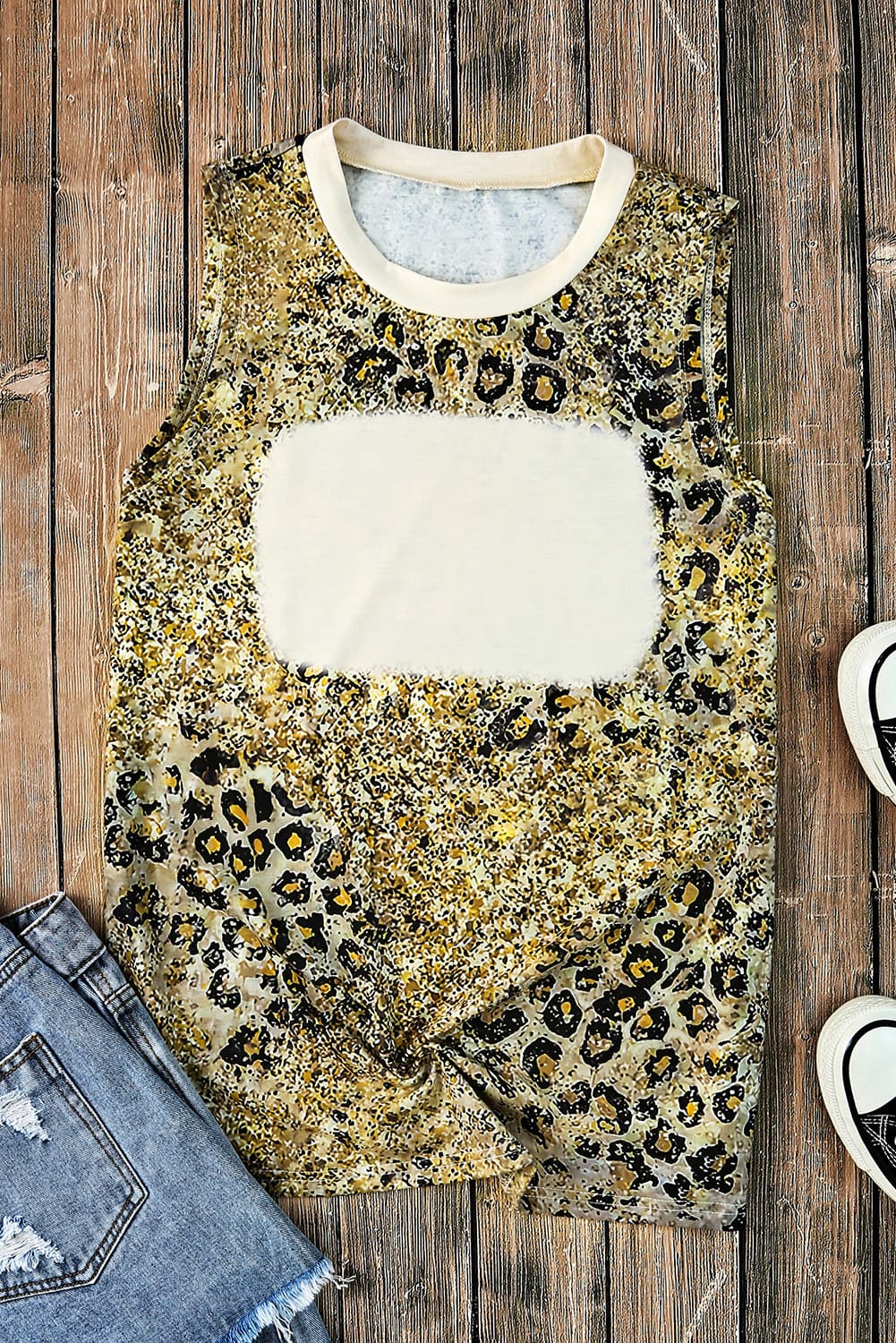 Leopard Print Blank Graphic Tank Top