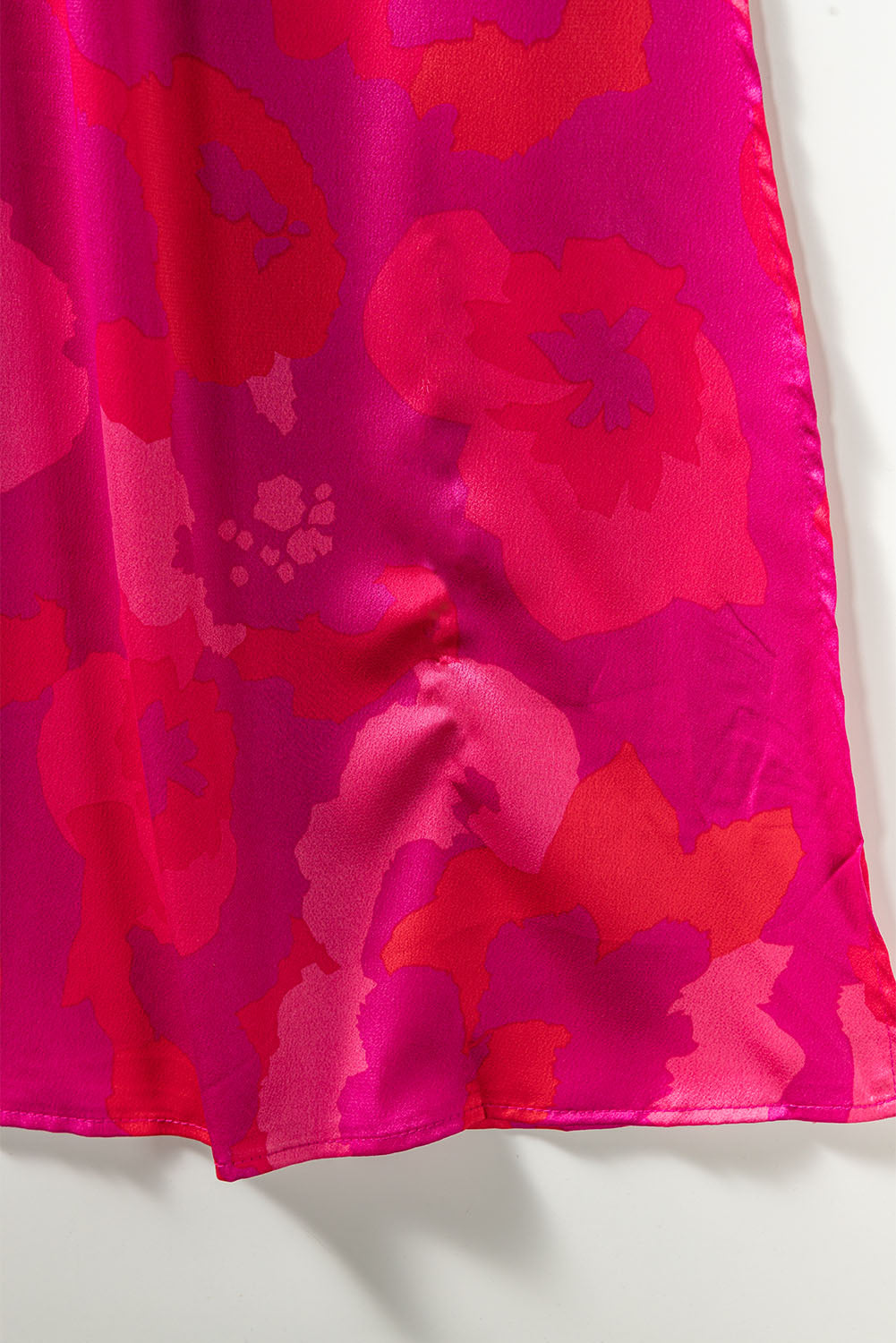 Rose Abstract Floral Print V Neck Dolman Maxi Dress