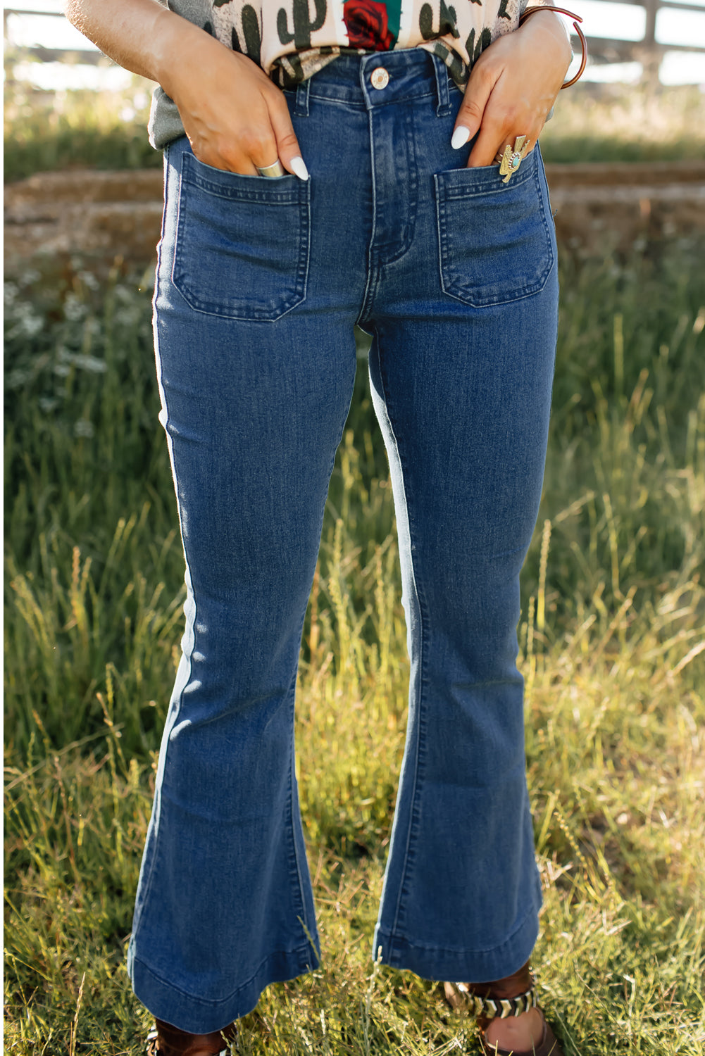 Blue Bell Bottom Denim Pants