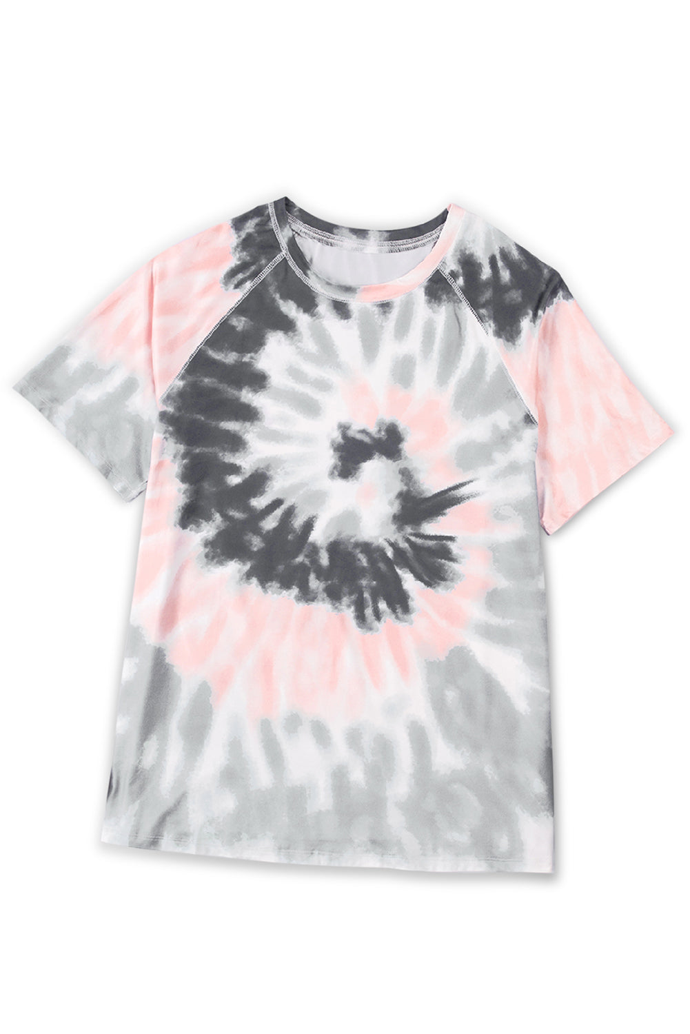 Gray Tie-dye Raglan Sleeve Plus Size T-shirt