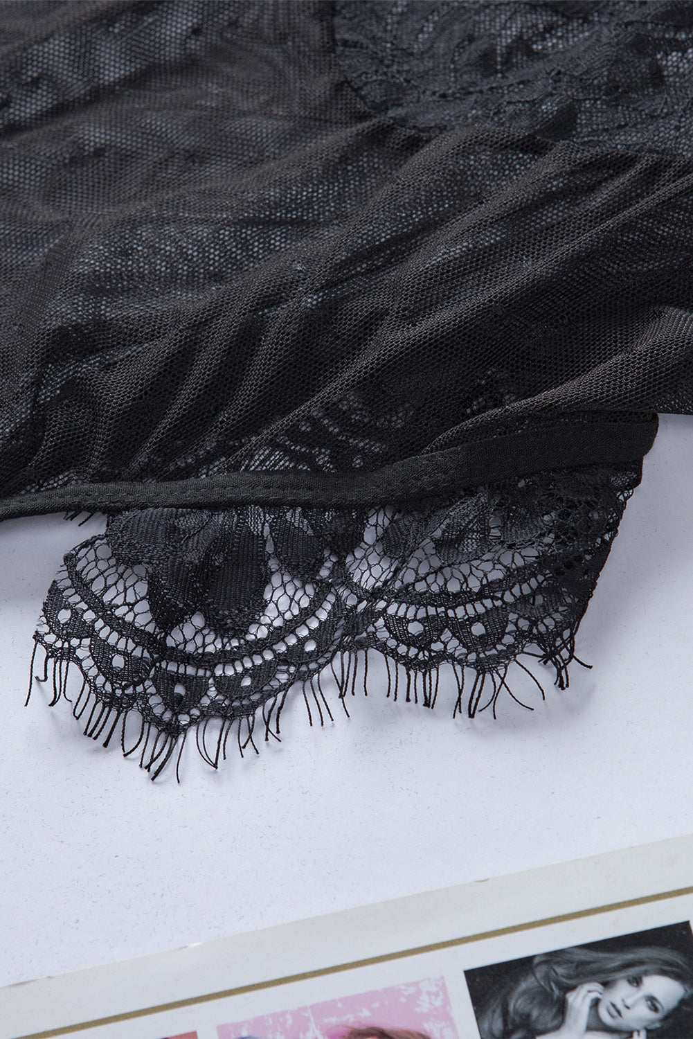 Black Lace Mesh Teddy Lingerie