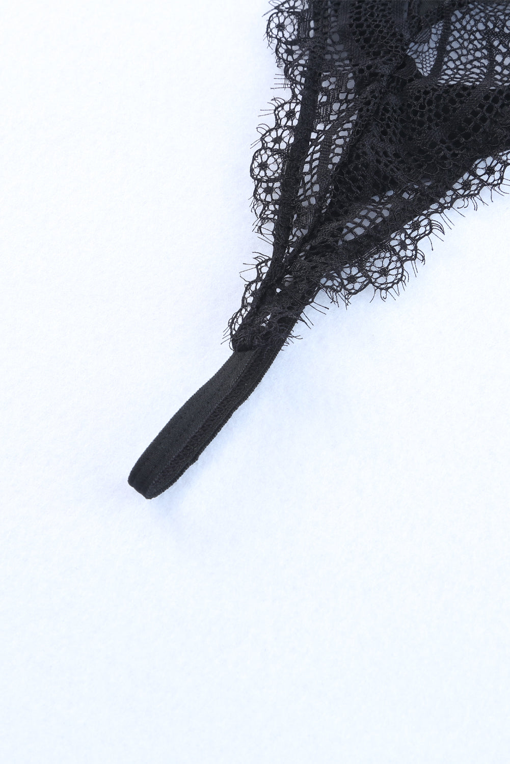 Black Lace Satin Cutout Strappy Teddy Lingerie