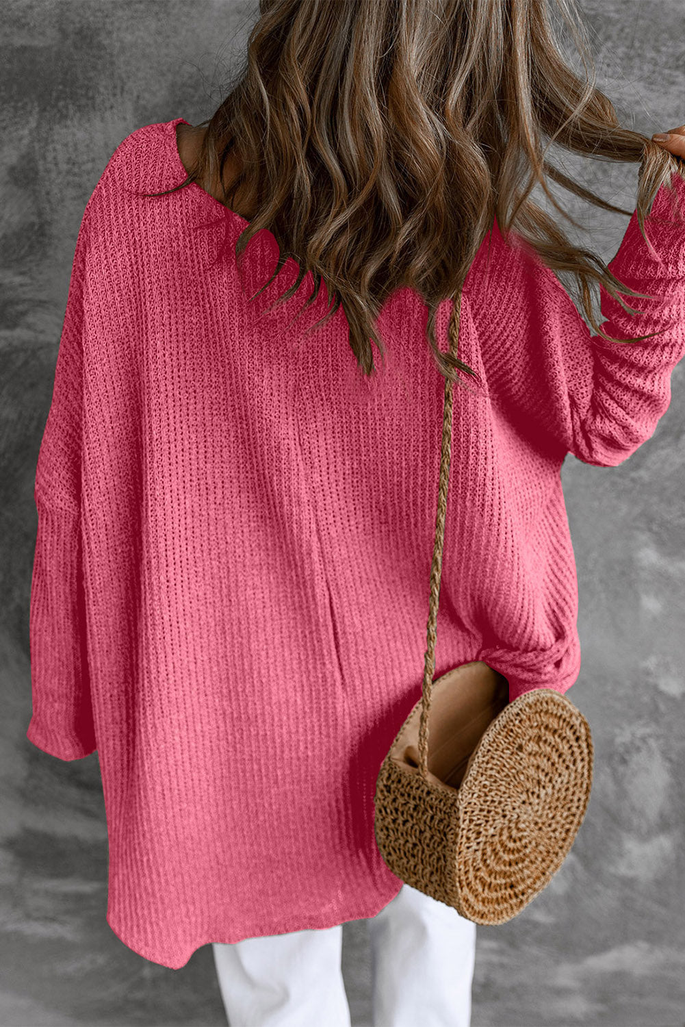 Pirouette Slouchy Dolman Sleeve High Low Sweater