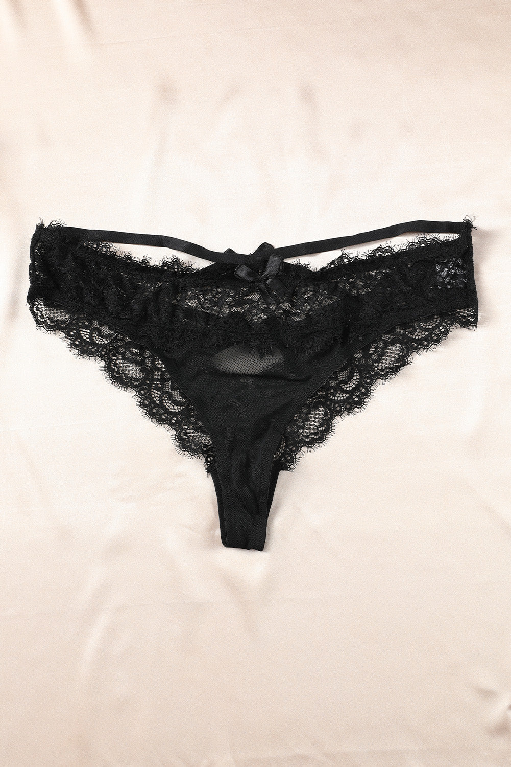 Black V-back Criss Cross Strappy Lace Panty