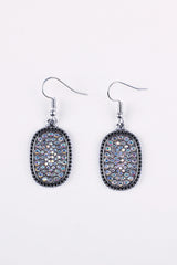 Multicolor Full Diamond Antique Silver Hook Earrings