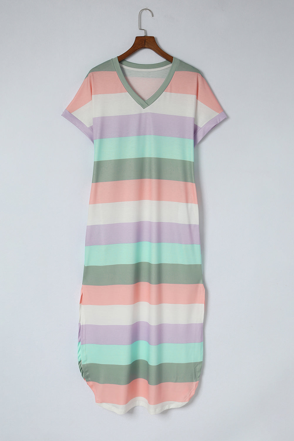 Multicolor Striped Print Tied Shoulder Flowy Tank Top