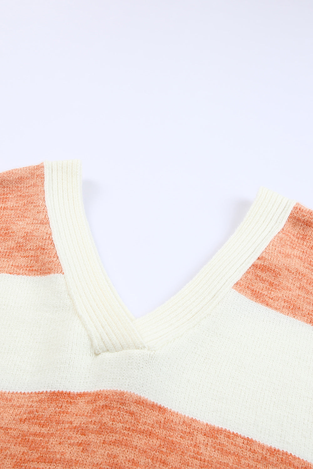 Stripe Striped V Neck Criss Cross Back Sweater