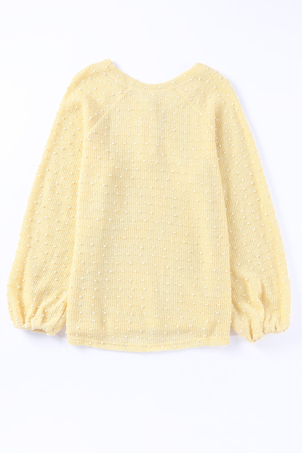 Apricot Swiss Dot Raglan Sleeves Knit Top