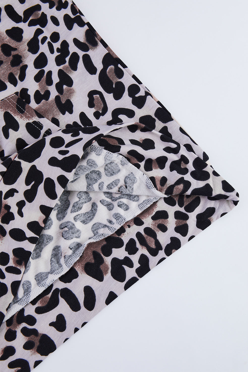 Leopard Print Kangaroo Pocket Pullover Hoodie