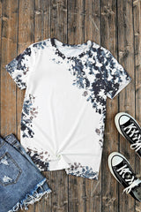 Gray Western Fashion Dyed Bleached T Shirt