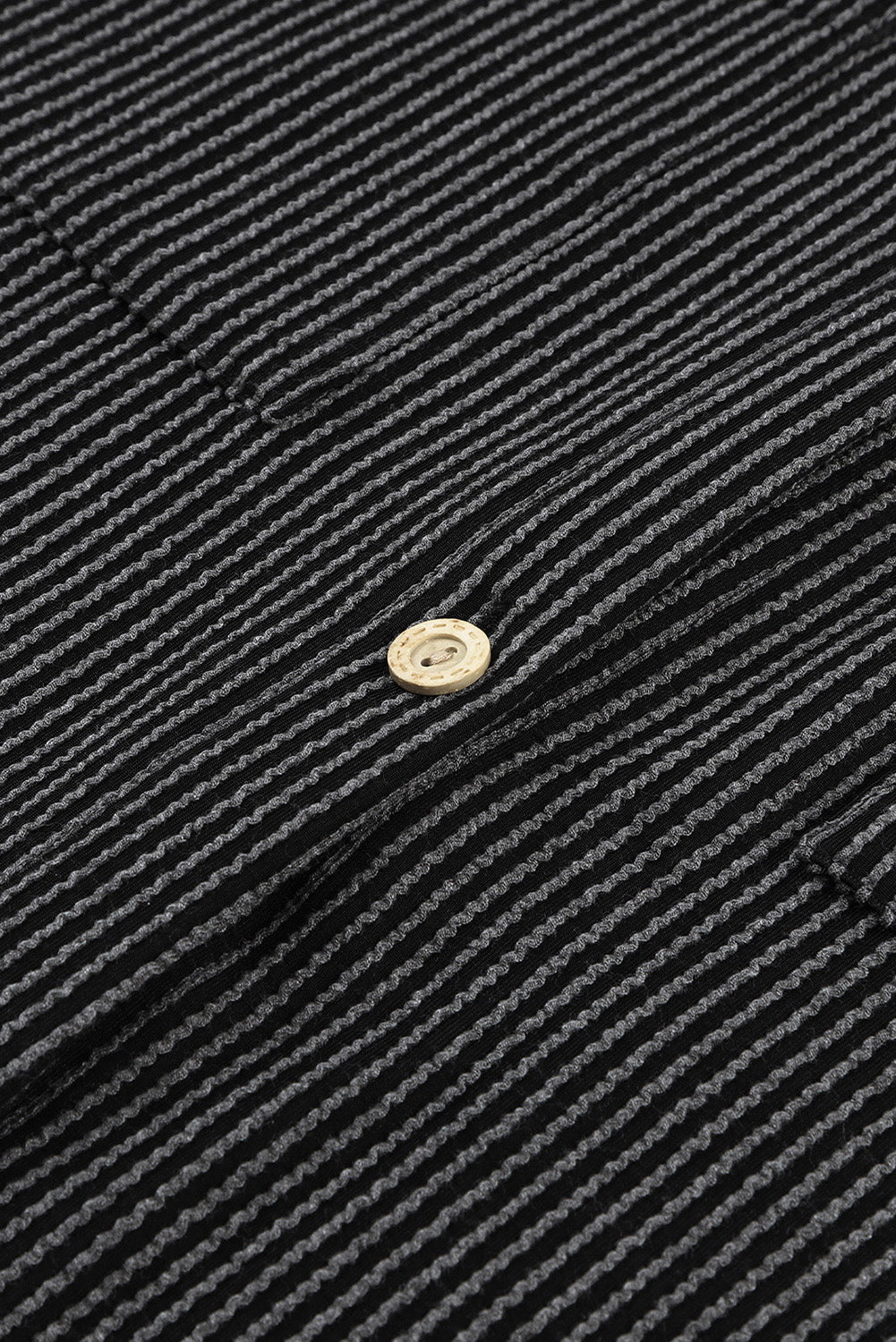 Sky Blue Roll Tab Sleeve Ribbed Cording Shacket