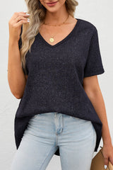 Gray High Low Cuffed Tee