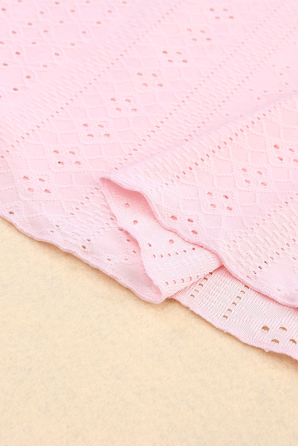 Pink Eyelet Strappy Scoop-Neck Tank Top