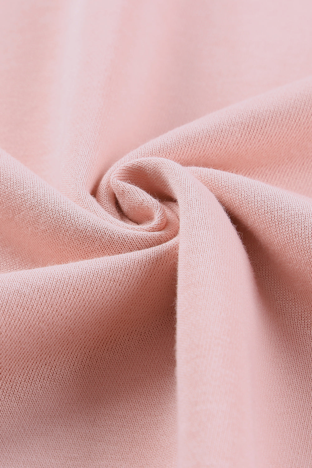 Pink Crew Neck Slit Buttons Sweatshirt