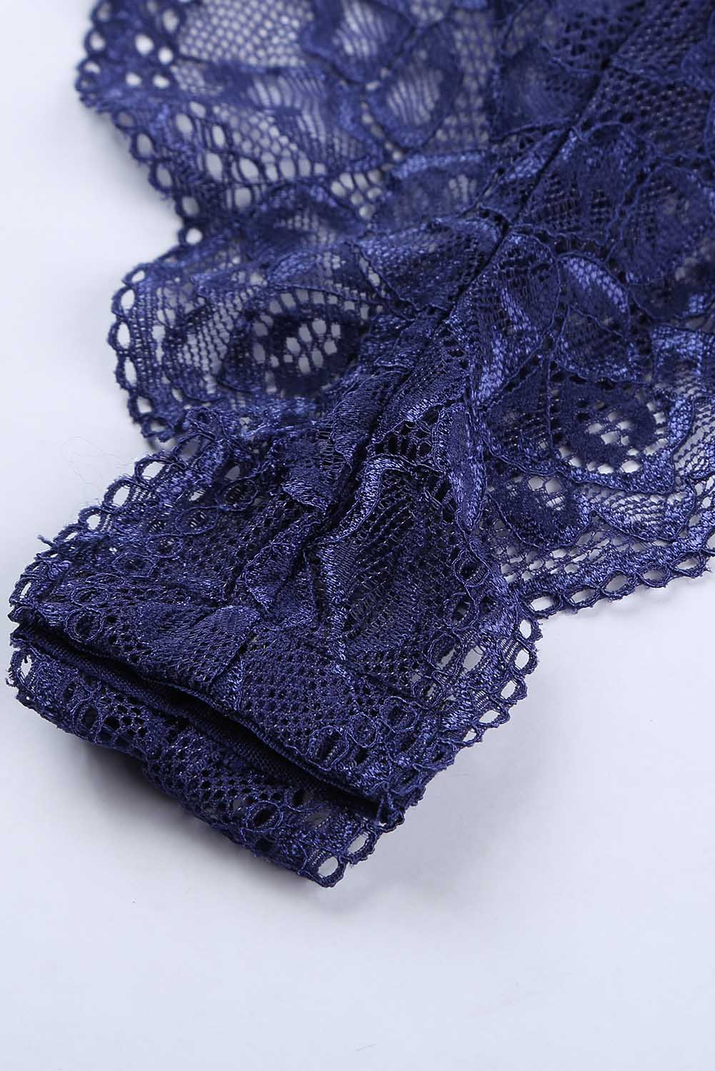 Blue Lace Tulle Teddy Lingerie