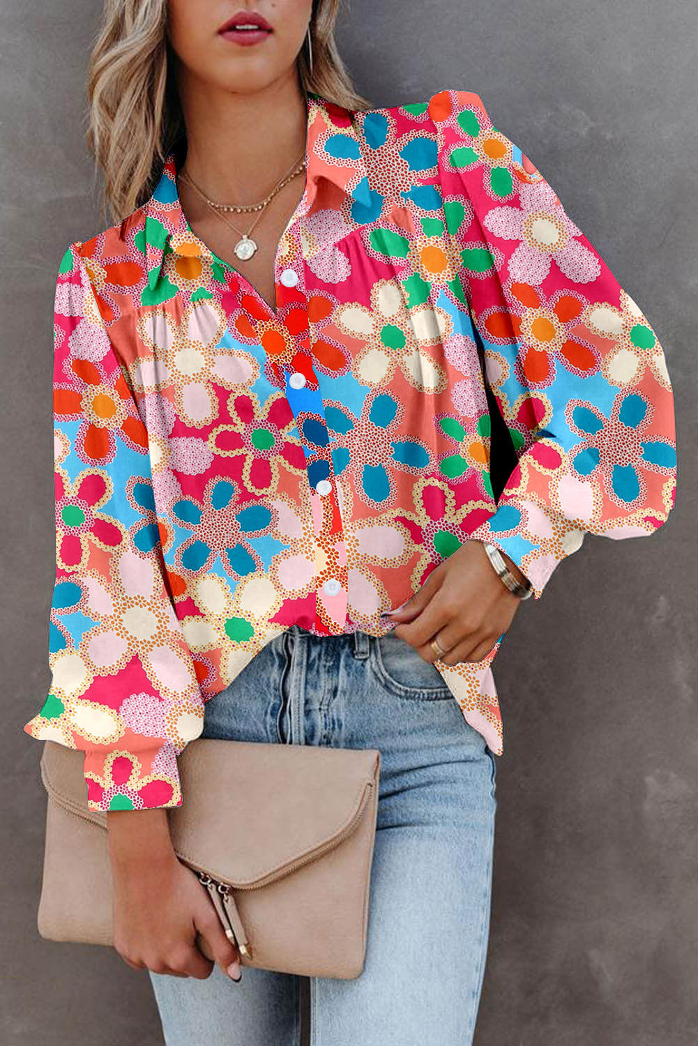 Rose Embroidered Detail Floral Print Ruffle Trim Tank Top