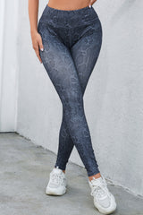 Black Wide Waistband Leopard Leggings