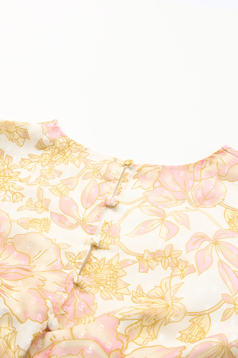Yellow V Neck Long Sleeve Tiered Floral Dress