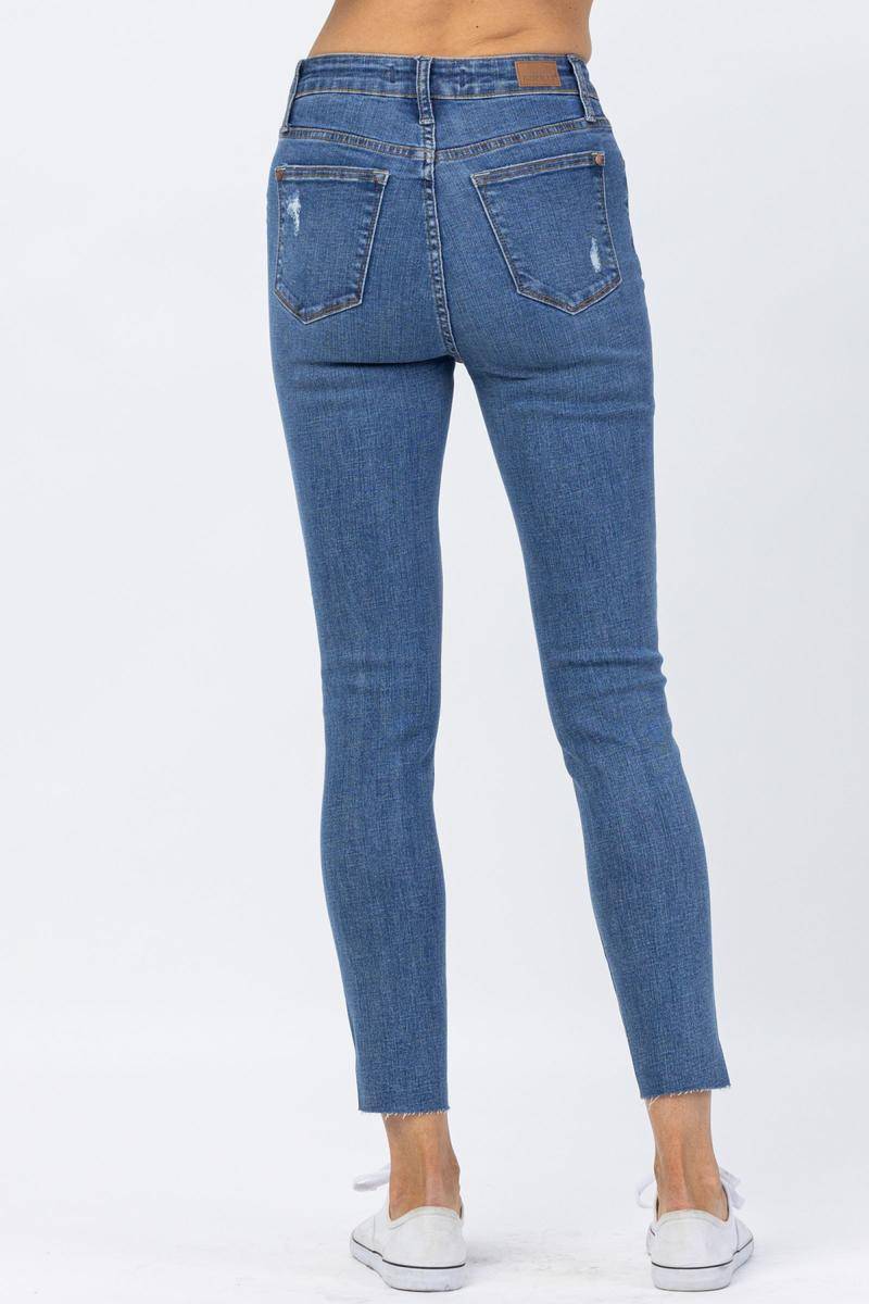 High Waist Dandelion Embroidery Skinny Jeans