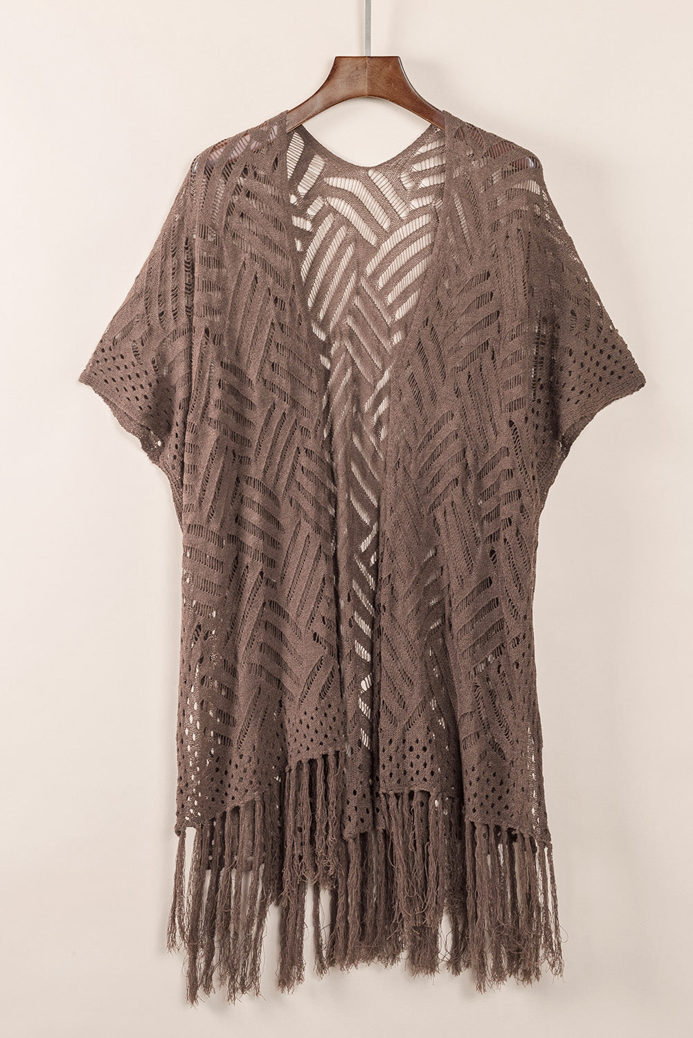Black Loose Knitwear Kimono with Slits