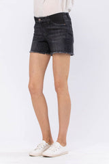 Judy Blue Mid-Rise Maternity Cut-Off Denim Shorts