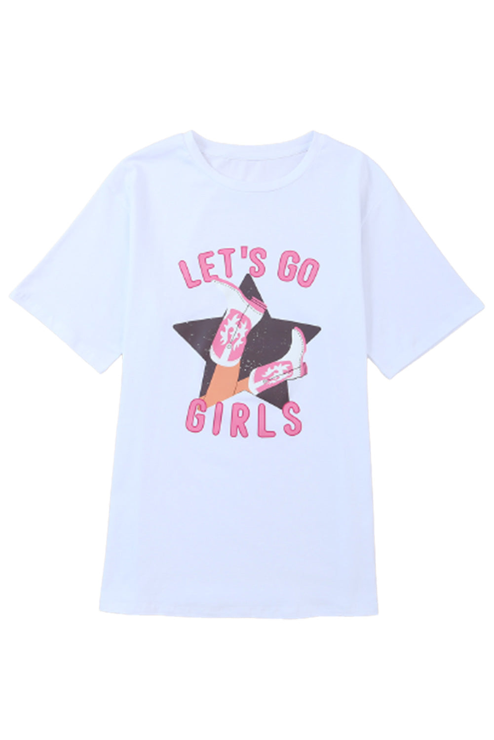 Gray Lets Go Girls Western Graphic Tee