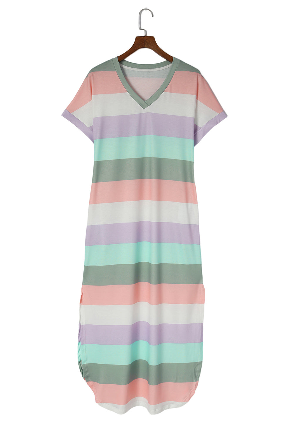 Multicolor Striped Print Tied Shoulder Flowy Tank Top