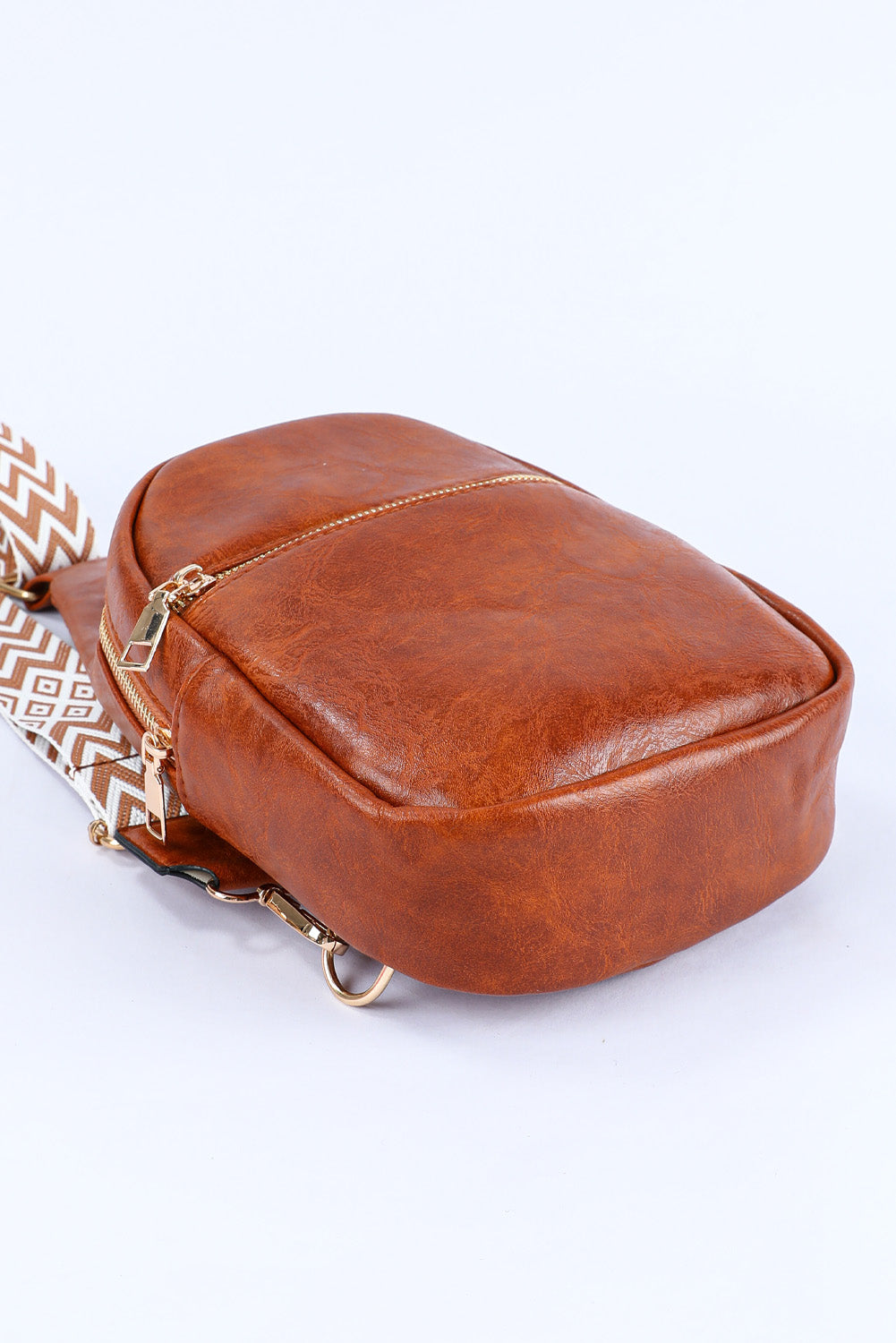 Brown Crossbody PU Leather Sling Bag