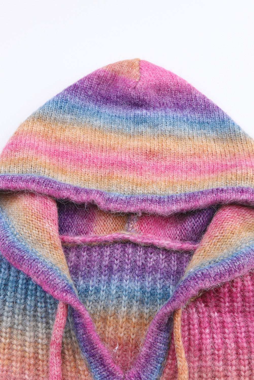 Multicolor Ombre Kangaroo Pocket Hooded Sweater