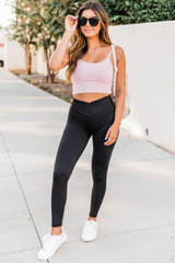 Black Arch Waist Sports Yoga Leggings