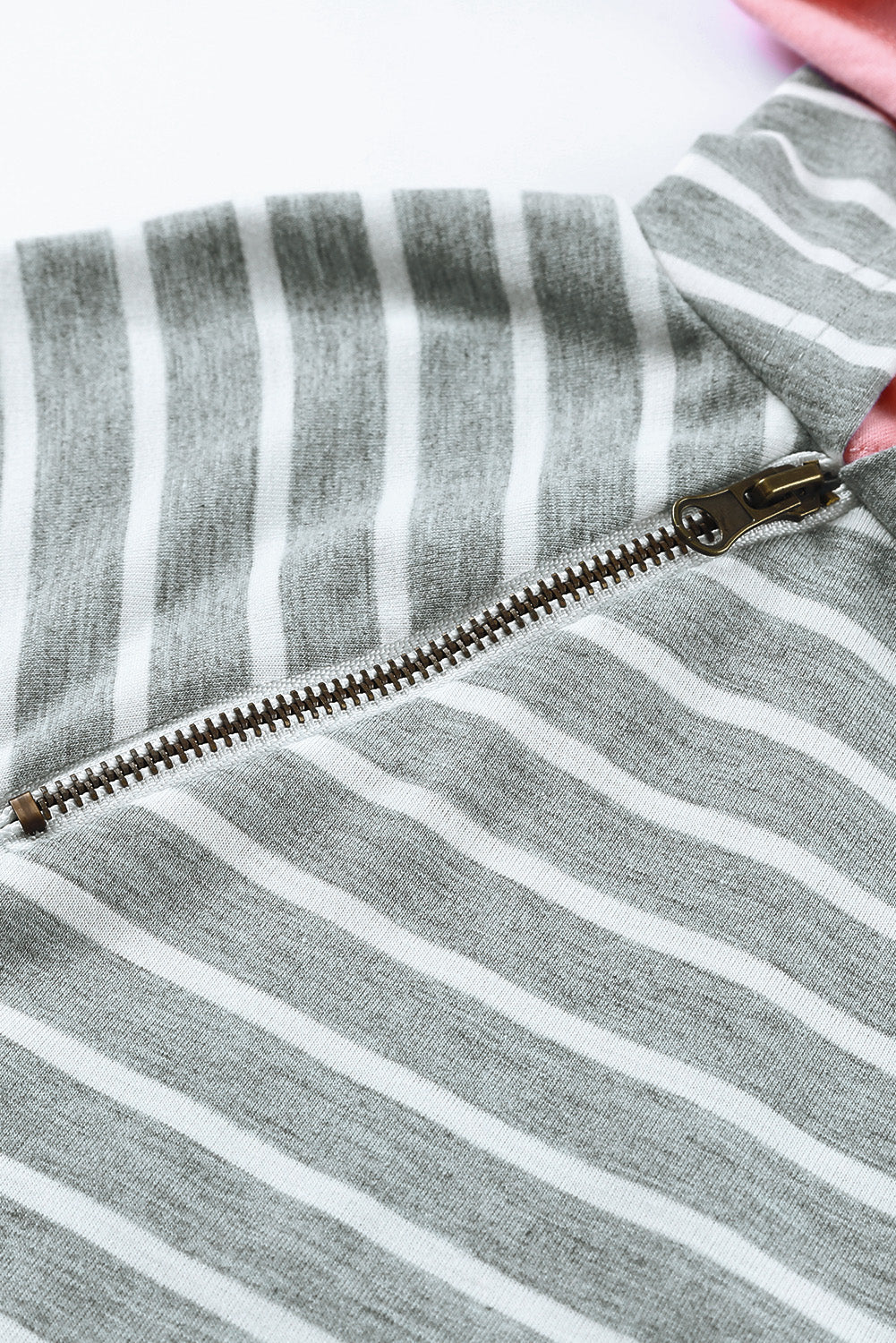Striped Cowl Neck Hoodie with Pocket