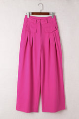 Rose Ruched Sweeping Floor Wide Leg Pants