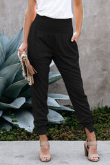 Black Pocketed Casual Joggers