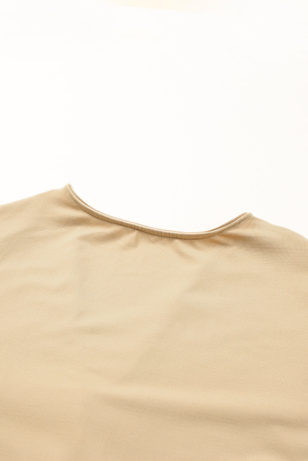 Khaki Rhinestone Surplice V Neck Long Sleeve Bodysuit