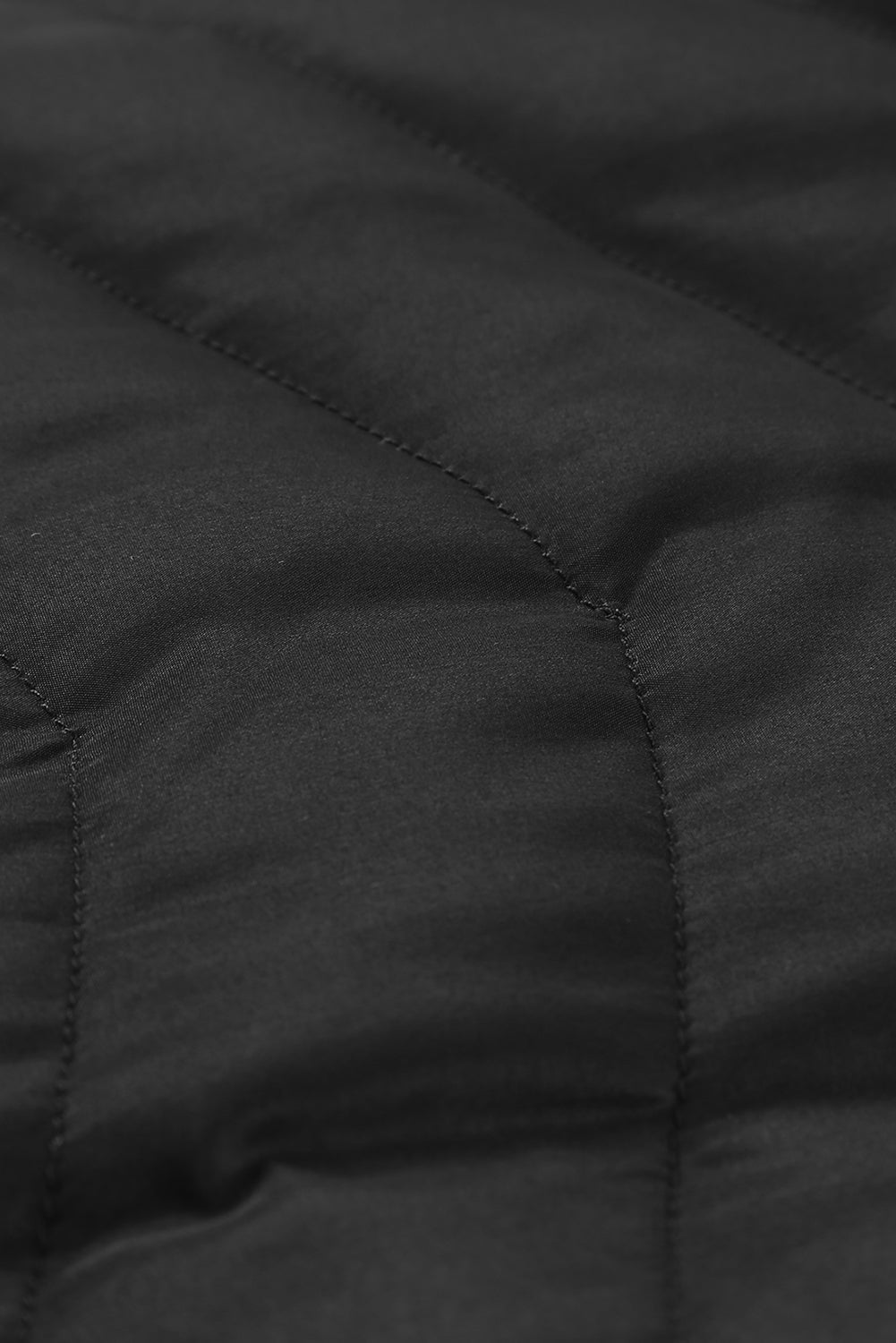 Black Zip-up Side Pockets Puffer Vest