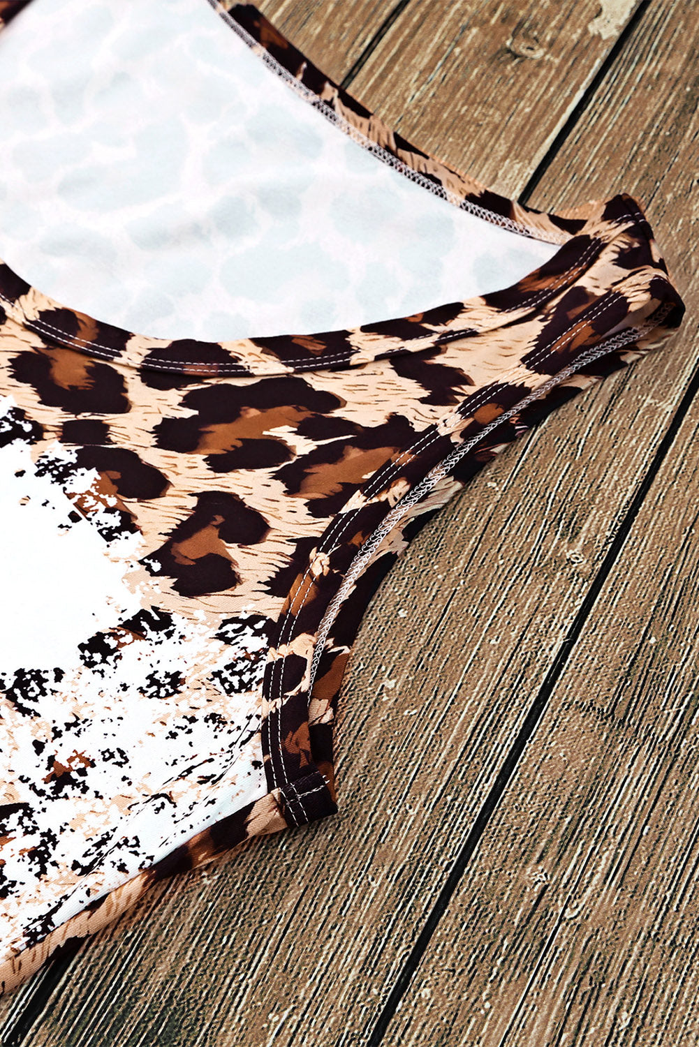 Leopard Bleached Blank Graphic Tank Top