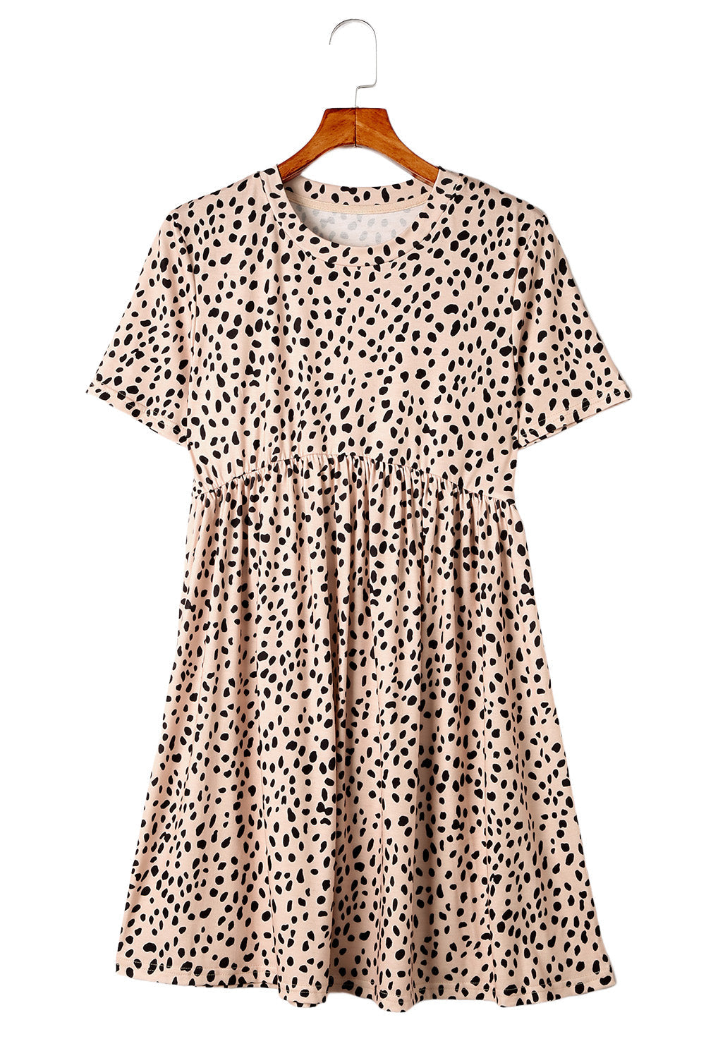 Leopard Print Short Sleeve Tunic T-shirt Dress