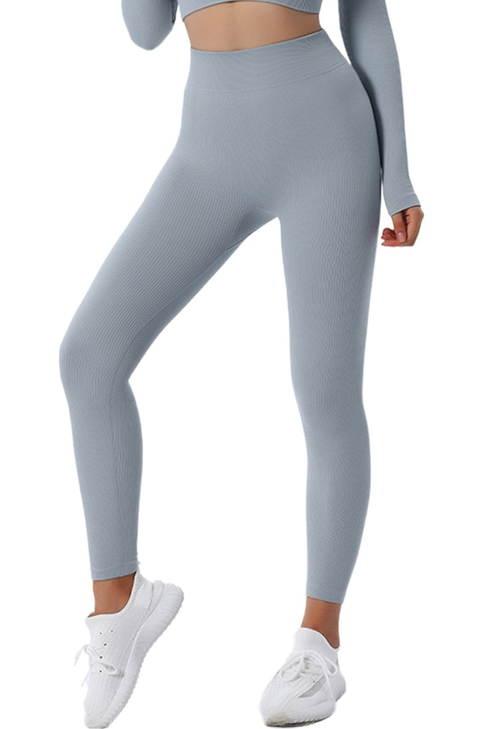 Gray Skinny Seamless High Rise Yoga Leggings