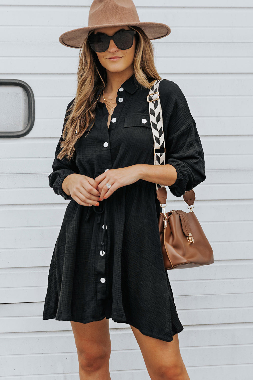 Black Tunic Shirt Dress