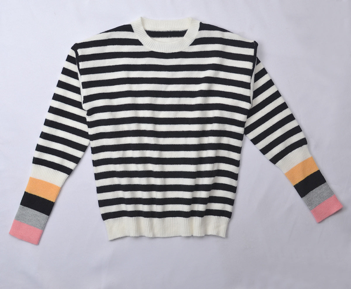 Crew Neck Striped Sweater